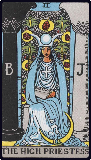 The High Priestess tarot card, Rider-Waite-Smith