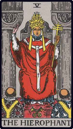 The Hierophant tarot card, Rider-Waite-Smith