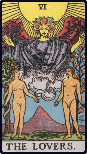 The Lovers tarot card, Rider-Waite-Smith
