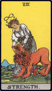 Strength tarot card, Rider-Waite-Smith