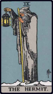 The Hermit tarot card, Rider-Waite-Smith