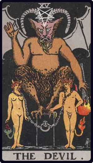 The Devil tarot card, Rider-Waite-Smith