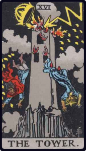 The Tower tarot card, Rider-Waite-Smith