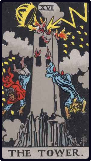 The Tower tarot card, Rider-Waite-Smith