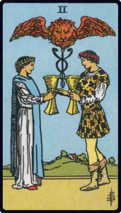 Two of Cups tarot card, Rider-Waite-Smith