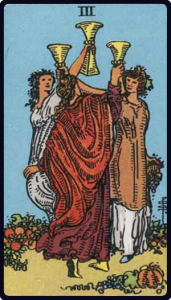 Three of Cups tarot card, Rider-Waite-Smith