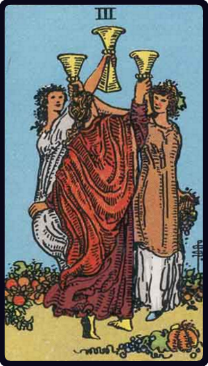 Three of Cups tarot card, Rider-Waite-Smith