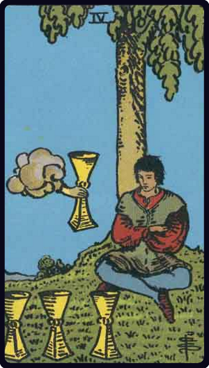 Four of Cups tarot card, Rider-Waite-Smith