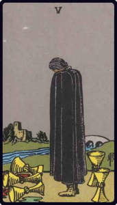 Five of Cups tarot card, Rider-Waite-Smith