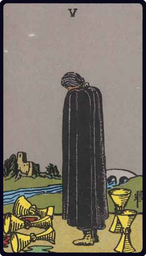 Five of Cups tarot card, Rider-Waite-Smith