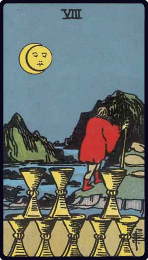 Eight of Cups tarot card, Rider-Waite-Smith