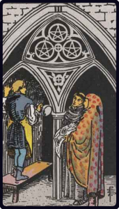 Three of Pentacles tarot card, Rider-Waite-Smith