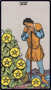 Seven of Pentacles tarot card, Rider-Waite-Smith