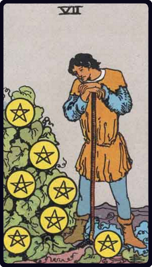 Seven of Pentacles tarot card, Rider-Waite-Smith