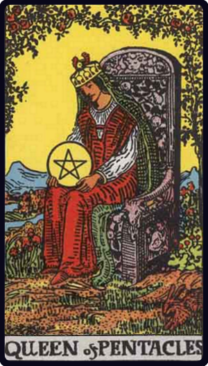 Queen of Pentacles tarot card, Rider-Waite-Smith