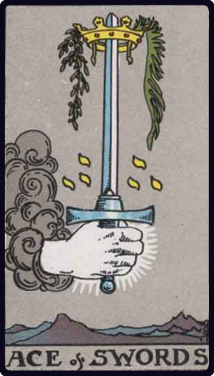 Ace of Swords tarot card, Rider-Waite-Smith