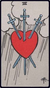 Three of Swords tarot card, Rider-Waite-Smith