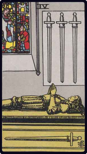 Four of Swords tarot card, Rider-Waite-Smith