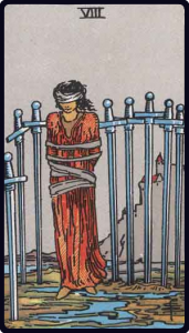 Eight of Swords tarot card, Rider-Waite-Smith