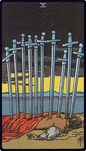Ten of Swords tarot card, Rider-Waite-Smith