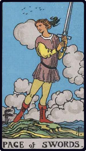 Page of Swords tarot card, Rider-Waite-Smith