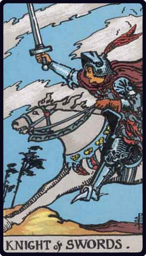 Knight of Swords tarot card, Rider-Waite-Smith