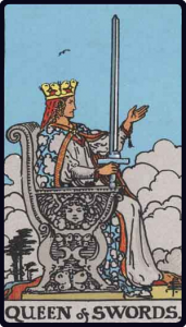 Queen of Swords tarot card, Rider-Waite-Smith