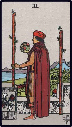 Two of Wands tarot card, Rider-Waite-Smith