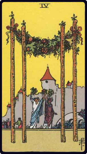 Four of Wands tarot card, Rider-Waite-Smith