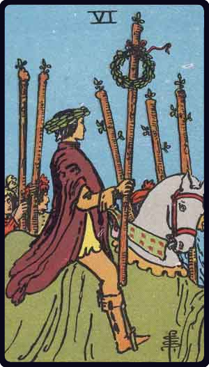 Six of Wands tarot card, Rider-Waite-Smith