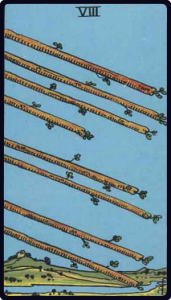 Eight of Wands tarot card, Rider-Waite-Smith