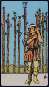 Nine of Wands tarot card, Rider-Waite-Smith