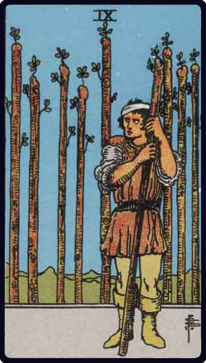 Nine of Wands tarot card, Rider-Waite-Smith