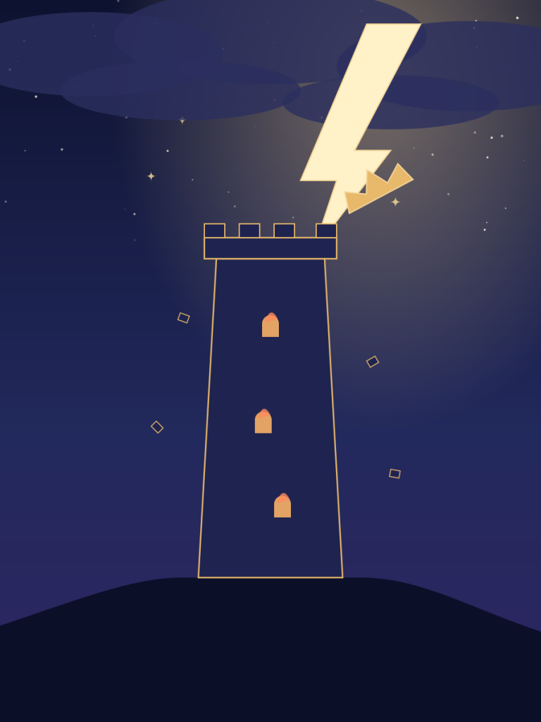 หอคอยถูกฟ้าผ่า ภาพแทนไพ่ The Tower
